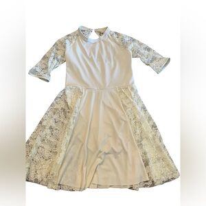 Weissman girls cream lacy dress girls L